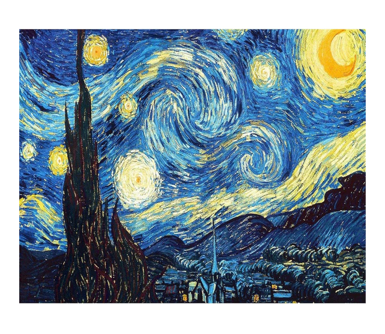 Kit Diamond Painting 5D "Notte Stellata" di Van Gogh – Arte Creativa Fai-da-Te, Relax e Arredamento Casa