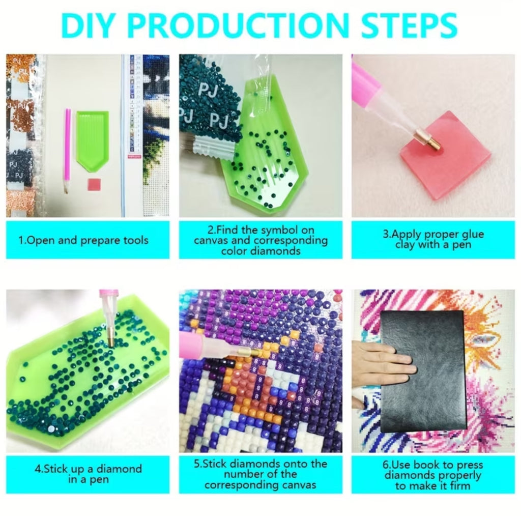 Kit Diamond Painting 5D Completo - Fata del Crepuscolo Magico (20x20 cm) - Mosaico Fai-da-Te con Diamanti Luminosi