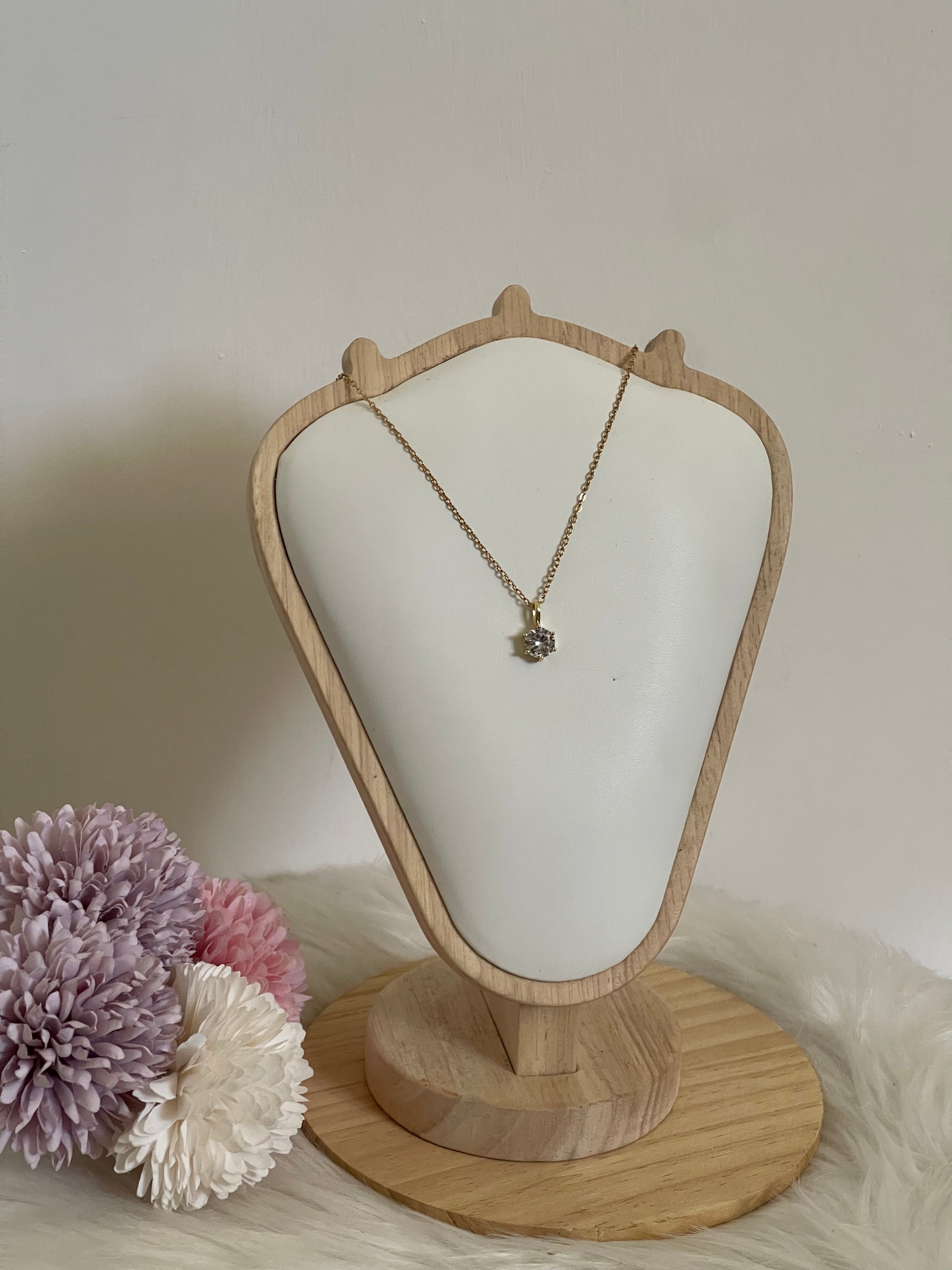 Collana Réussite Punto Luce in Acciaio Inossidabile Oro con Zircone – Idrorepellente e Anallergica