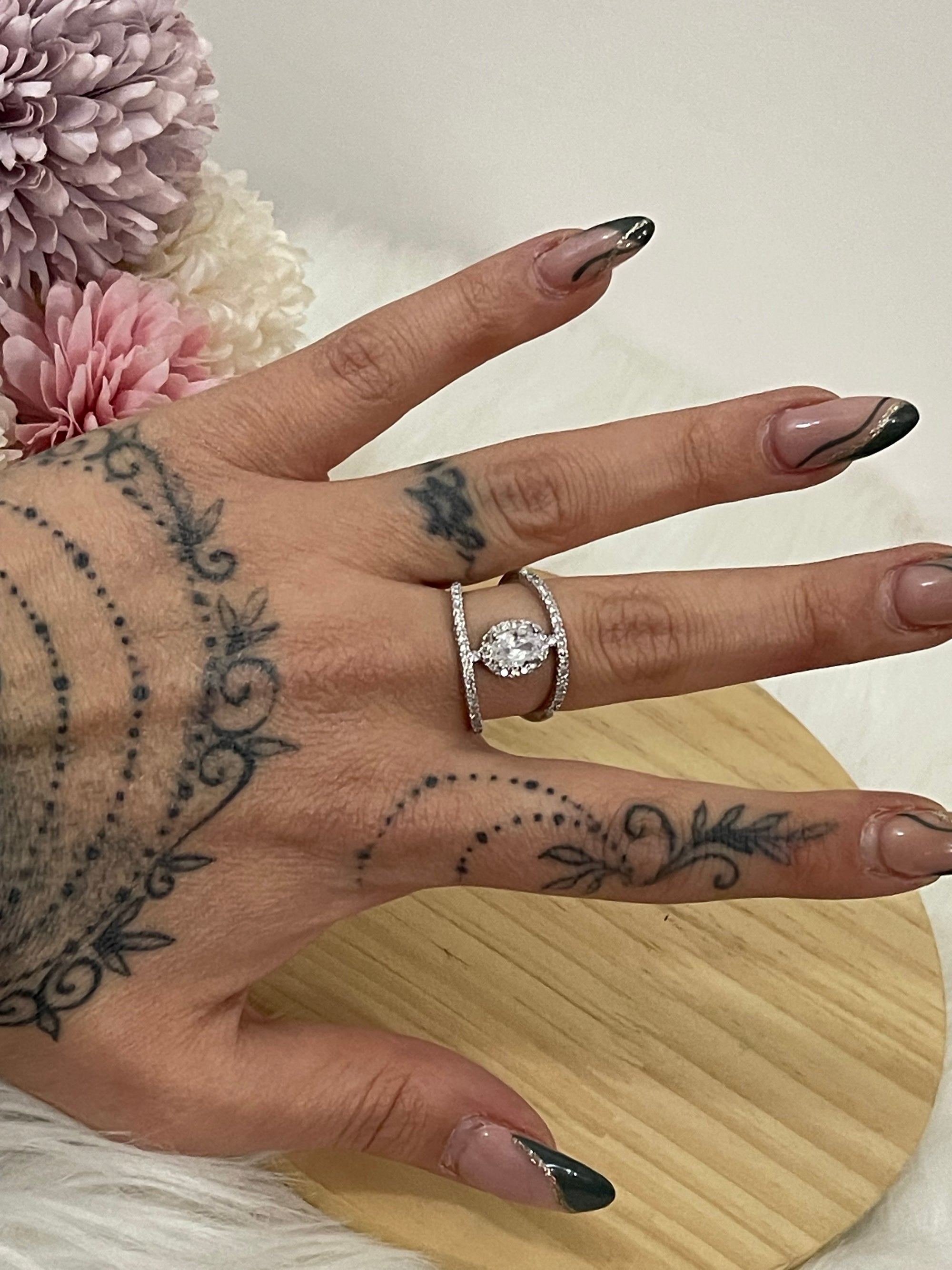 Anello Infinity Halo in Acciaio Inossidabile – Design Doppio Binario Regolabile