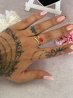 Anelli Lunaria regolabili in acciaio dorato con effetto pietre colorate – Eleganza e stile personalizzabile