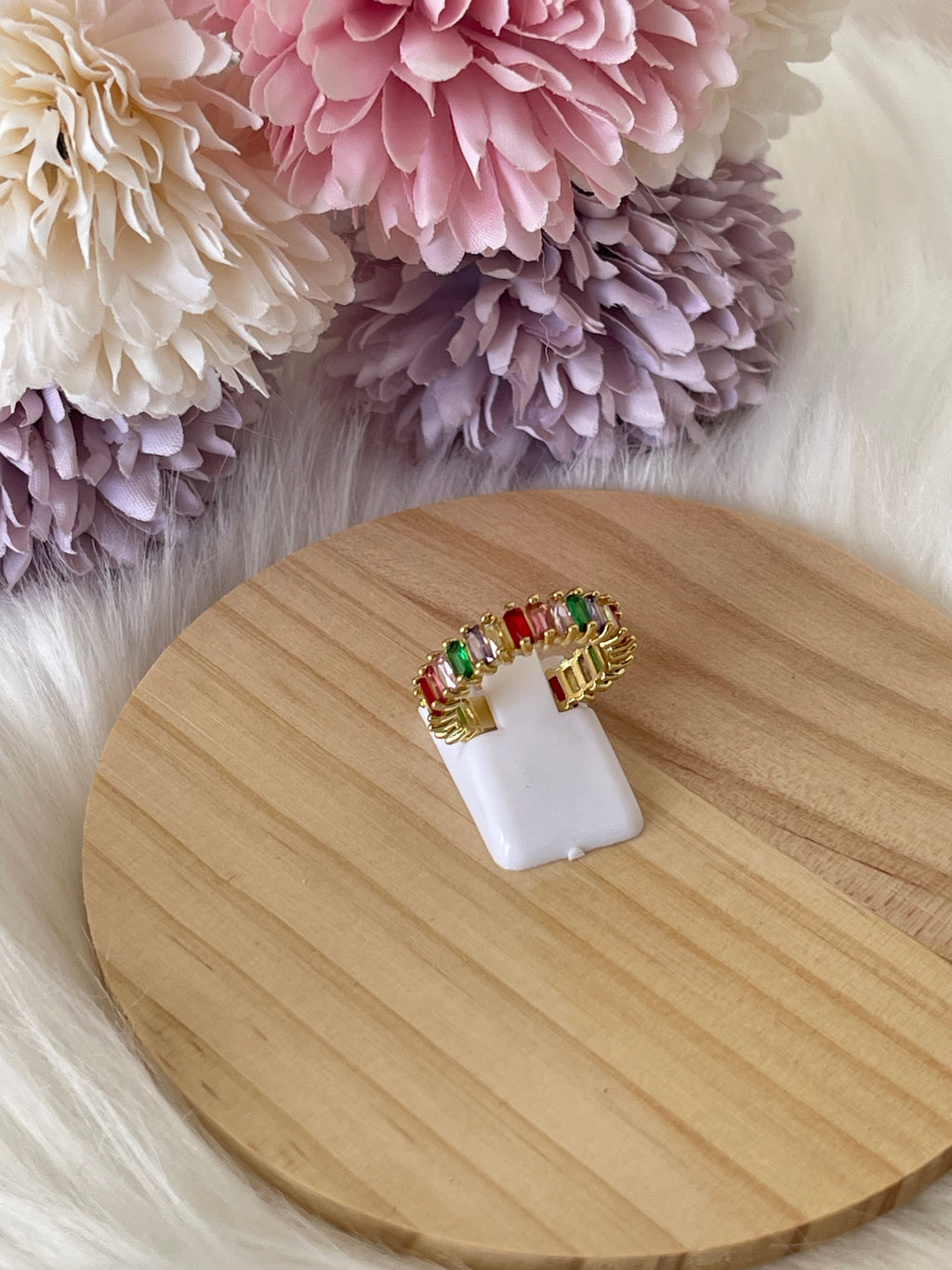 Anello Belle Époque Regolabie in Acciaio con Zirconi Colorati – Eleganza per Ogni Occasione