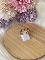 Anello Belle Époque Regolabie in Acciaio con Zirconi Colorati – Eleganza per Ogni Occasione