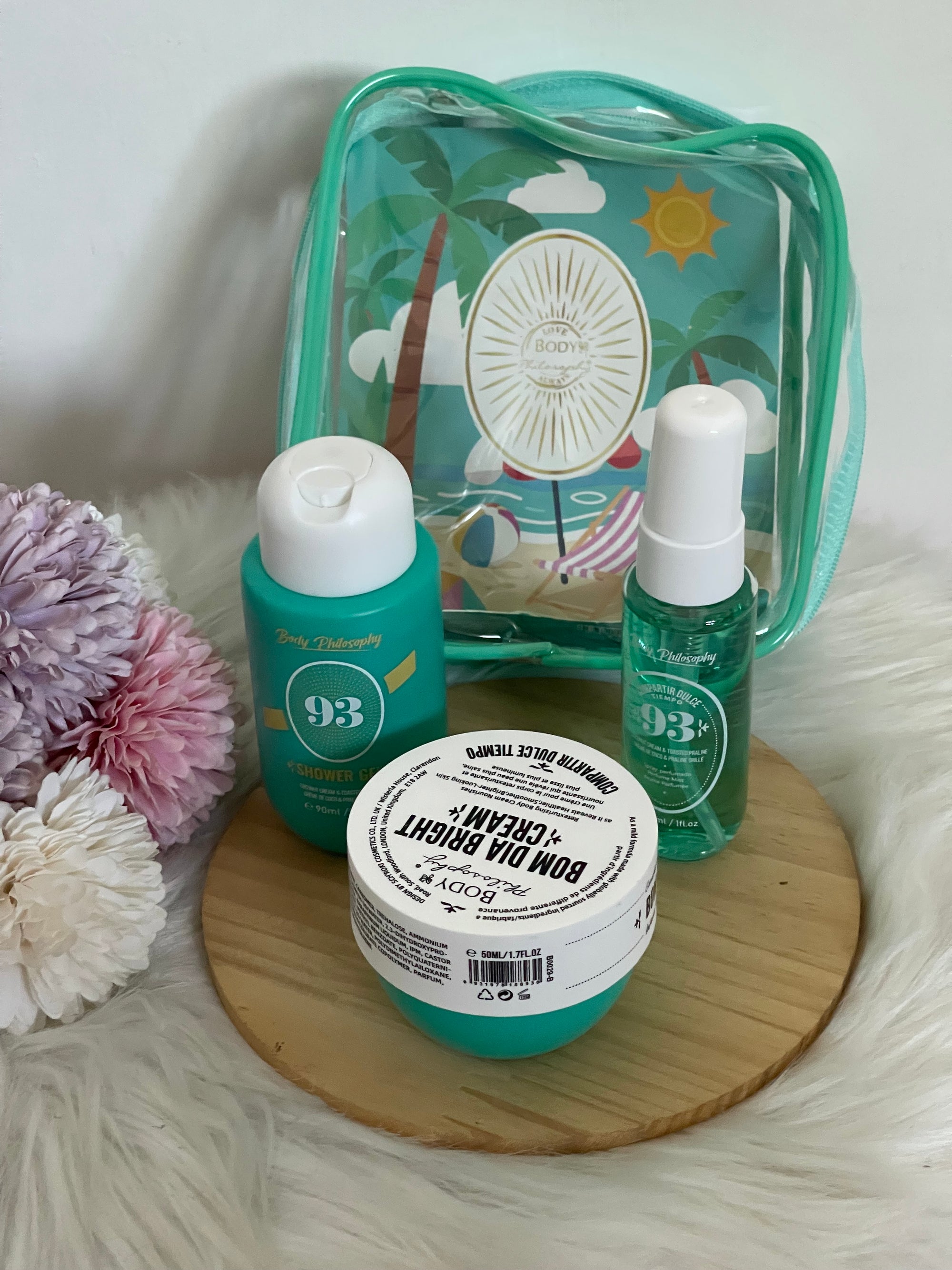 Set Viaggio Cocco e Pralina 93 - Body Philosophy (Kit 3 Pezzi con Pochette)
