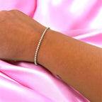 Bracciale Tennis Look in Acciaio Inossidabile con Cristalli Luminosi