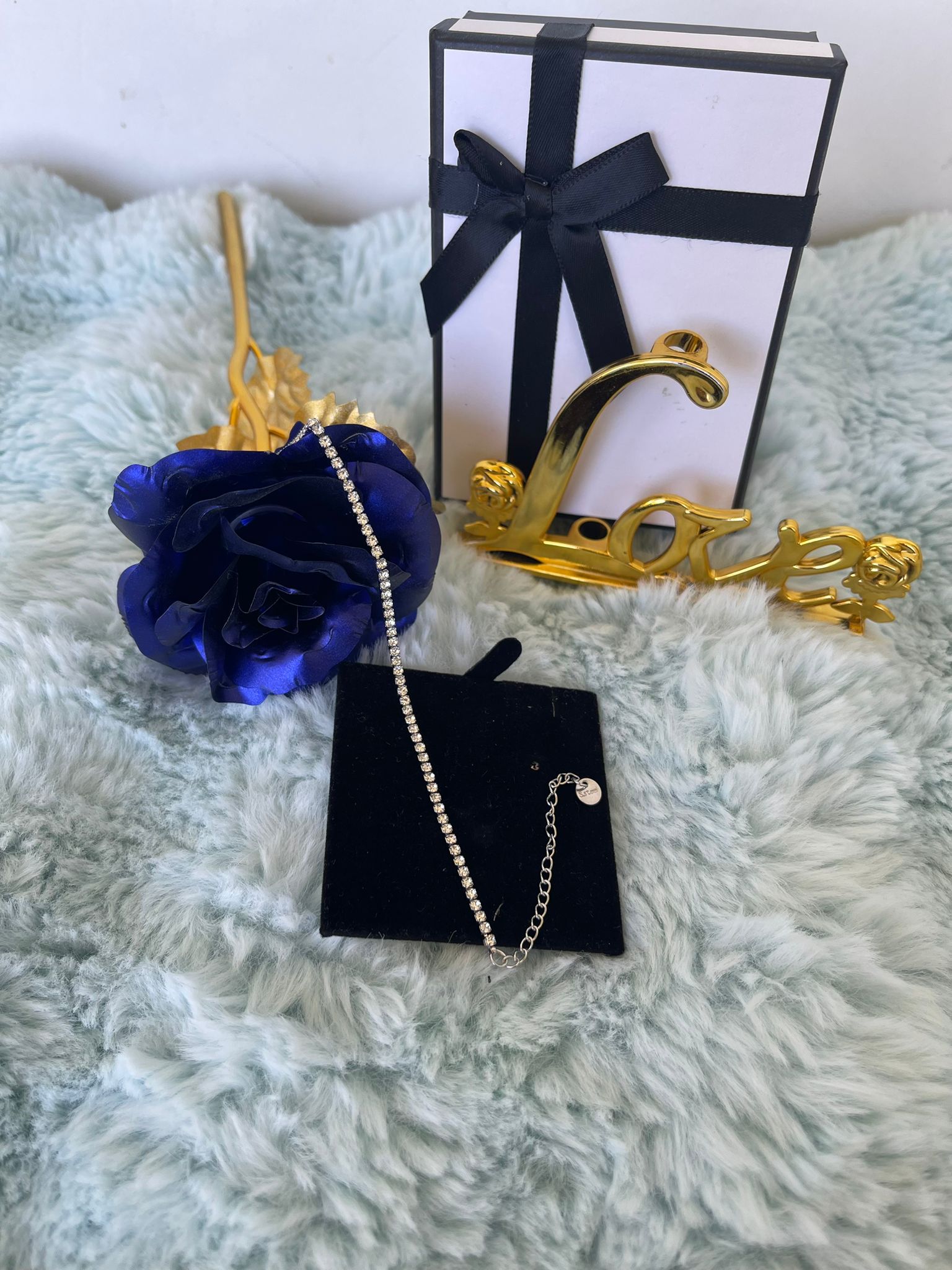 Bracciale Tennis Look in Acciaio Inossidabile con Cristalli Luminosi