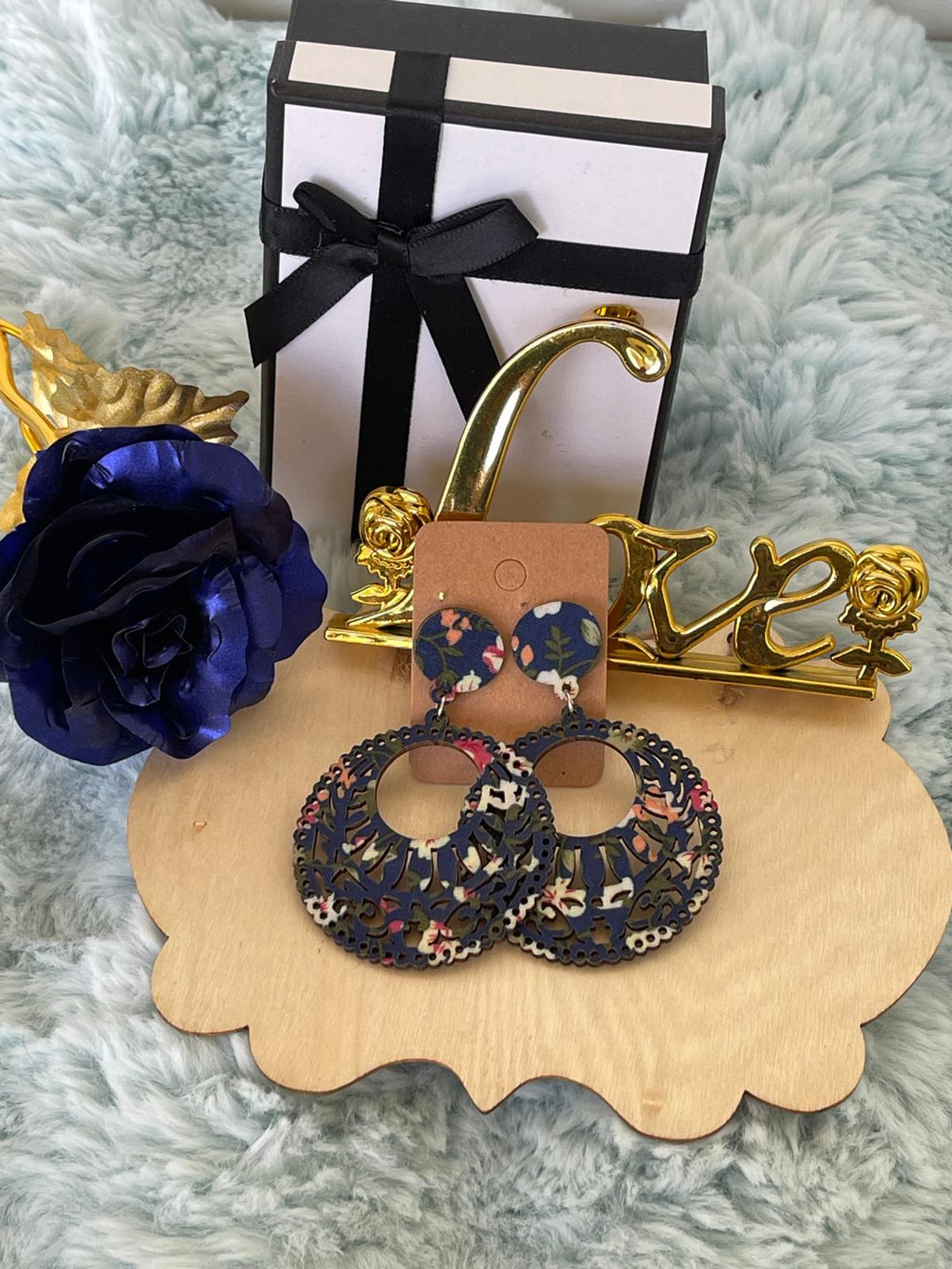 Orecchini Amany Lobo Pendenti In Legno Stile Etnico Bohémien