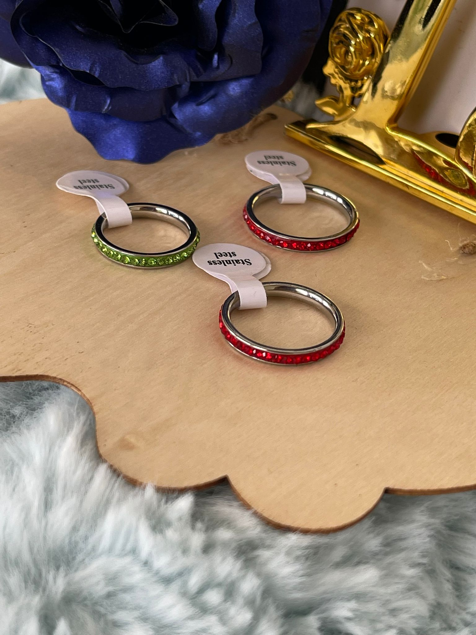 Anelli Eternity in Acciaio Inossidabile con Cristalli Scintillanti