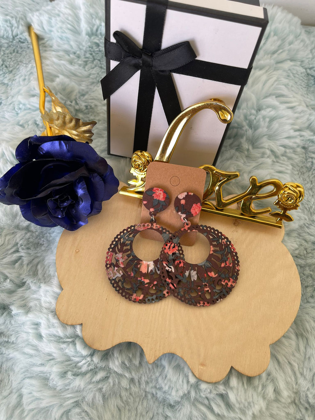 Orecchini Amany Lobo Pendenti In Legno Stile Etnico Bohémien