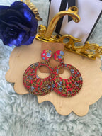 Orecchini Amany Lobo Pendenti In Legno Stile Etnico Bohémien